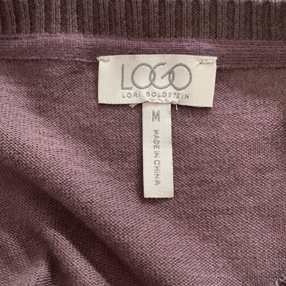 LOGO Lori Goldstein Brown High Low Tunic Sweater with Lace Detail - Picture 7 of 8